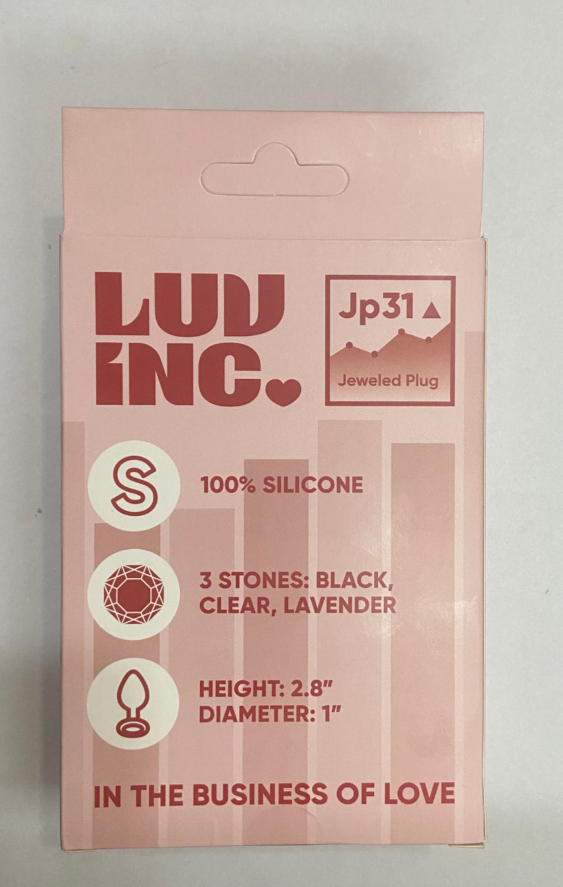 Luv Inc JP33 Jeweled Small Plug With 3 Stones Coral