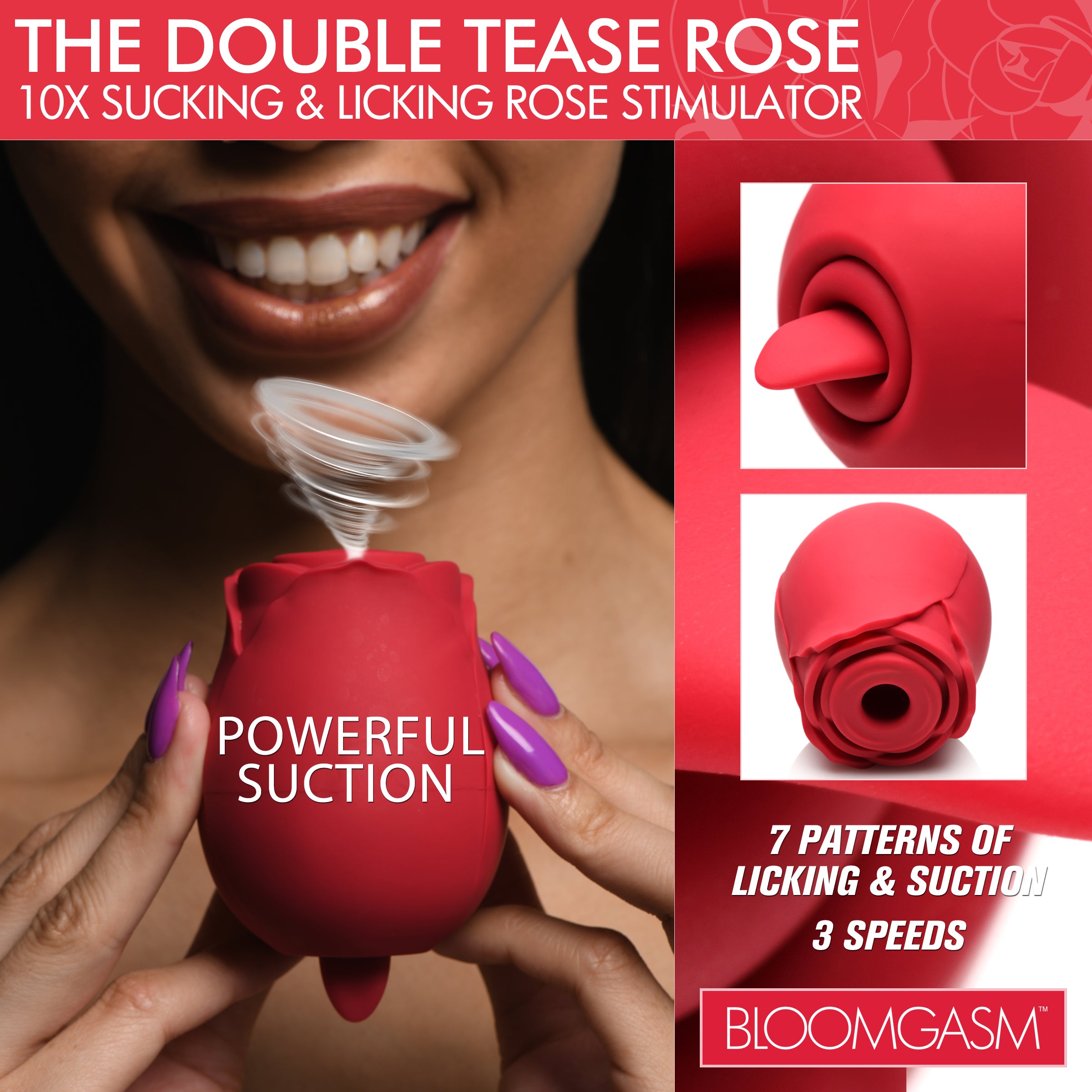 The Double Tease Rose 10x Sucking And Licking Silicone Stimulator Find Your Kink Boutique The Double Tease Rose 10x Sucking And Licking Silicone Stimulator Find Your Kink Boutique