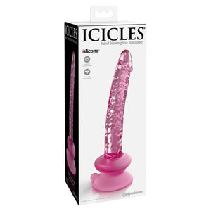 Icicles No. 86 - Glass Suction Cup Dildo - Pink