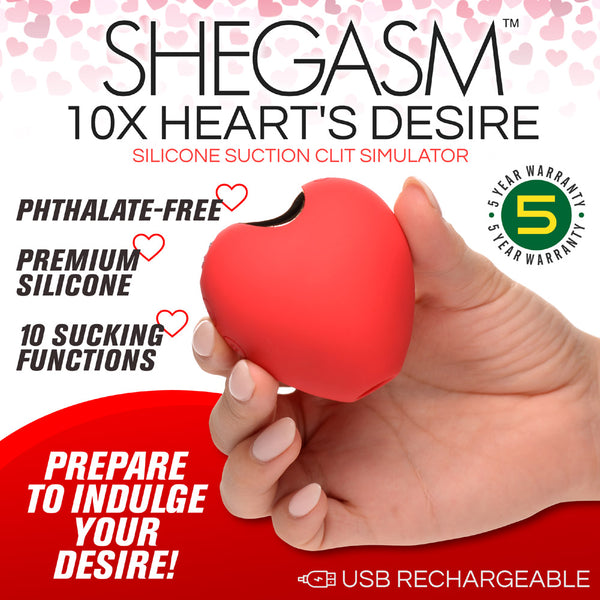 10x Silicone Heart Suction Clit Stimulator